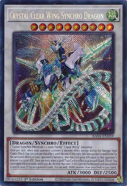 Image for Crystal Clear Wing Synchro Dragon (Secret Rare) (RA04-EN059) (Quarter Century Stampede) (RA04) - YuGiOh