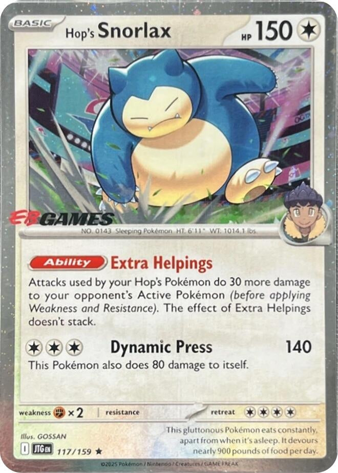 Image for Hop's Snorlax - 117/159 (EB Games) (Cosmos Holo) (117/159) (Miscellaneous Cards & Products) - Pokemon