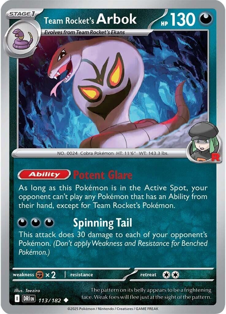 Image for Team Rocket's Arbok (113/182) (SV10: Destined Rivals) - Pokemon