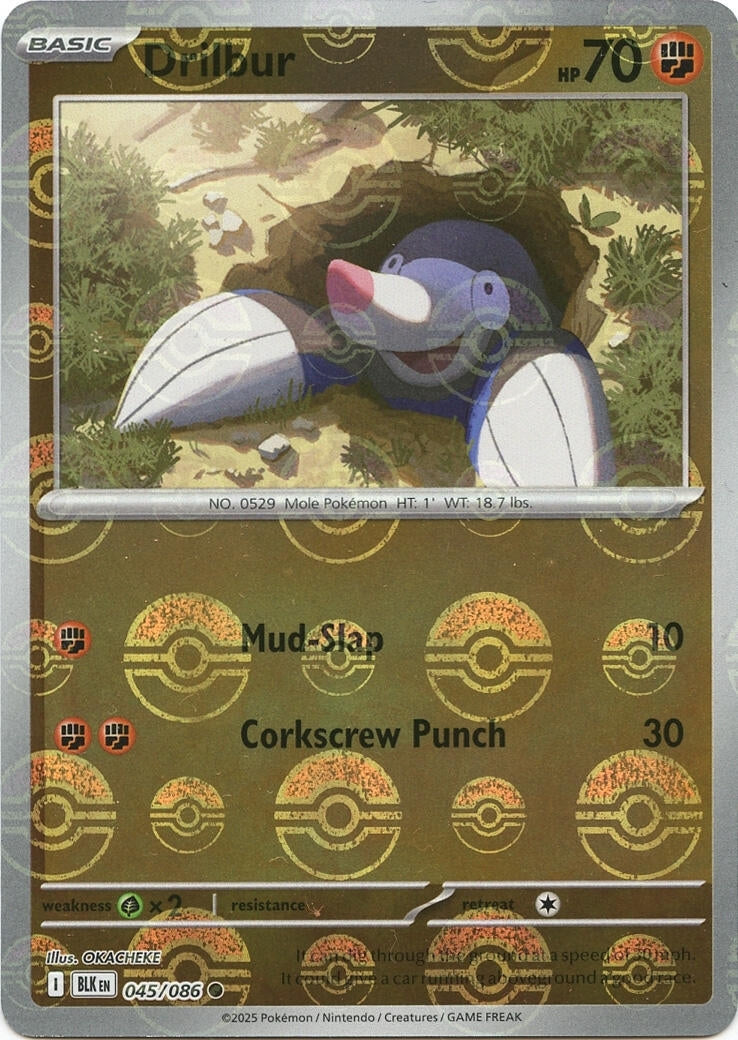 Drilbur (Poke Ball Pattern) (045/086) (SV: Black Bolt)