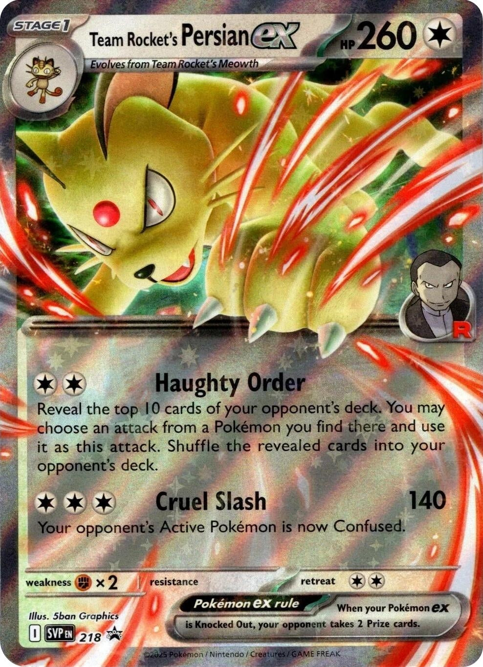 Image for Team Rocket's Persian ex - 218 (218) (SV: Scarlet & Violet Promo Cards) - Pokemon