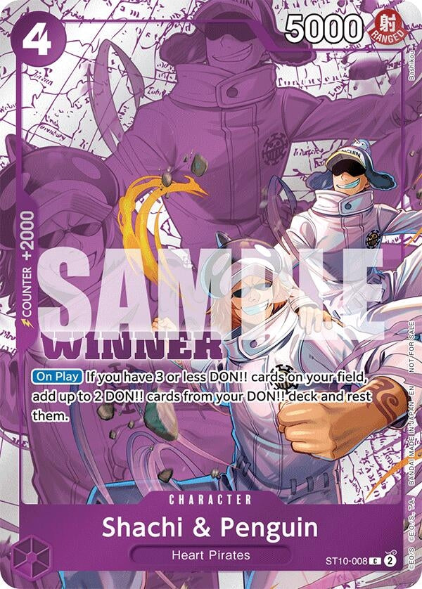 Image for Shachi & Penguin (Winner Pack 2025 Vol. 4) (ST10-008) (One Piece Promotion Cards) - One Piece Card Game