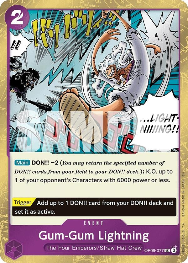Gum-Gum Lightning (Pirate Foil) (OP09-077) (Premium Booster -The Best- Vol. 2)