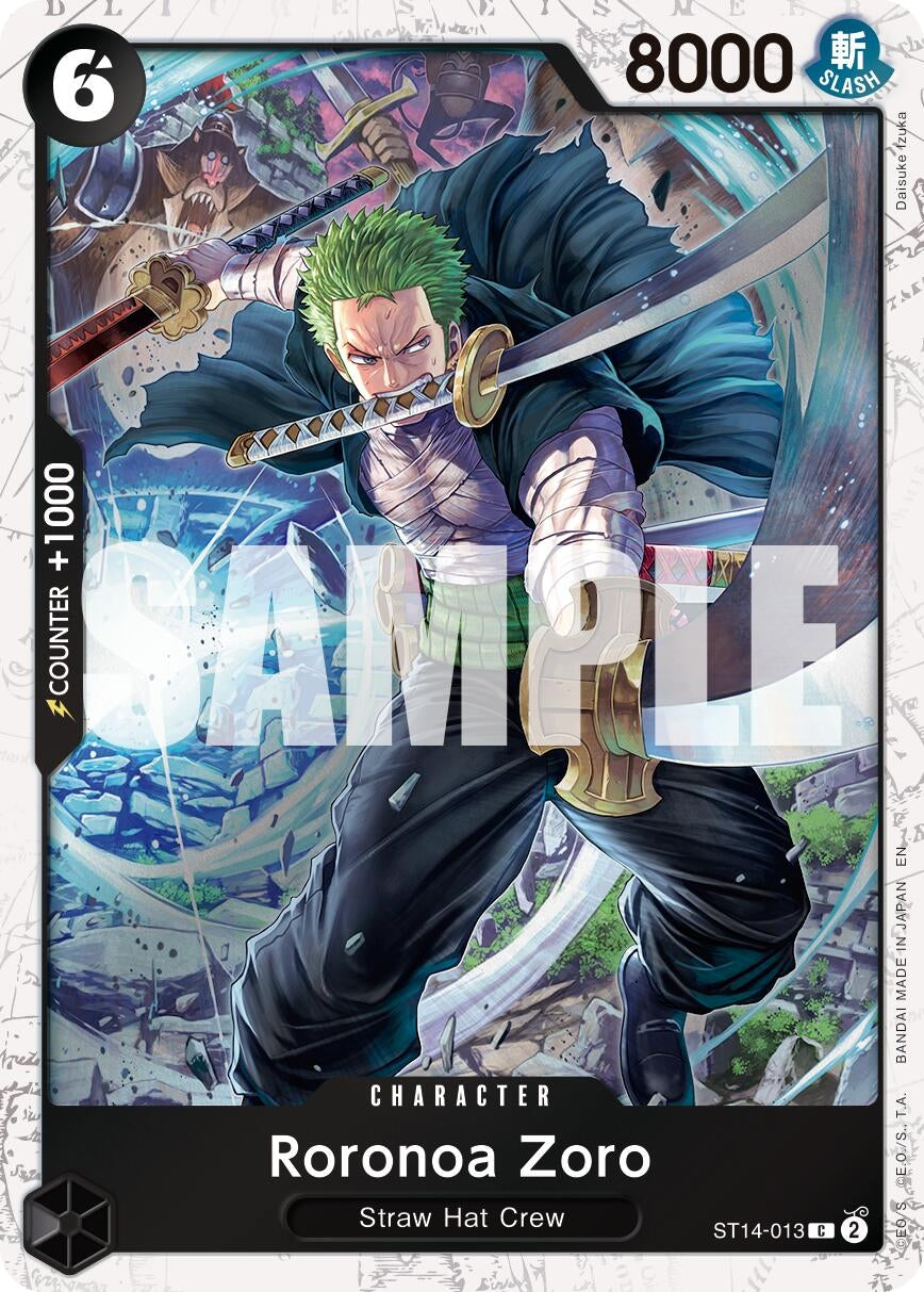 Roronoa Zoro - ST14-013 (Pirate Foil) (ST14-013) (Premium Booster -The Best- Vol. 2)