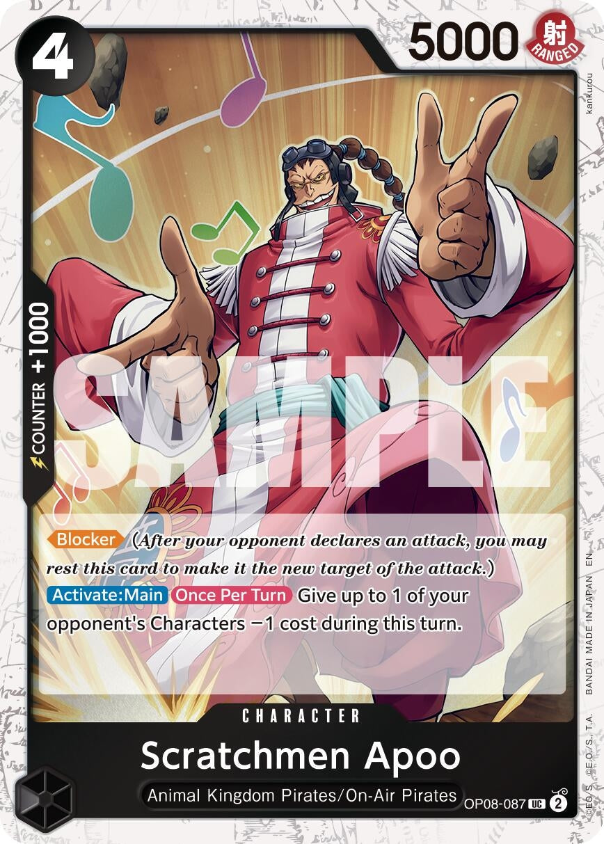 Scratchmen Apoo - OP08-087 (Pirate Foil) (OP08-087) (Premium Booster -The Best- Vol. 2)