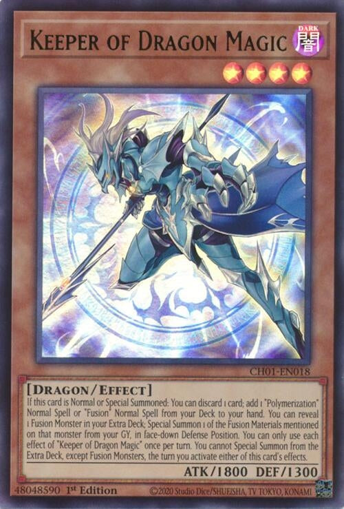Image for Keeper of Dragon Magic (CH01-EN018) (THE CHRONICLES DECK: The Fallen & The Virtuous (All-Foil Edition)) - YuGiOh