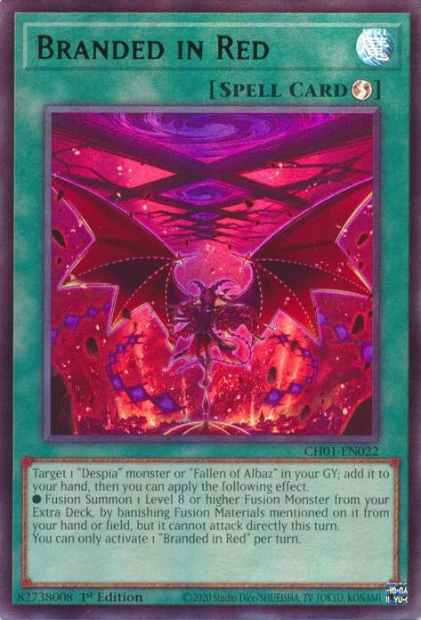 Image for Branded in Red (CH01-EN022) (THE CHRONICLES DECK: The Fallen & The Virtuous (All-Foil Edition)) - YuGiOh