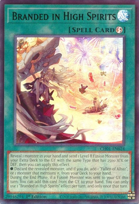 Image for Branded in High Spirits (CH01-EN024) (THE CHRONICLES DECK: The Fallen & The Virtuous (All-Foil Edition)) - YuGiOh