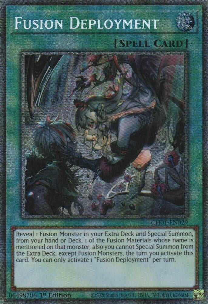 Image for Fusion Deployment (Starlight Rare) (CH01-EN029) (THE CHRONICLES DECK: The Fallen & The Virtuous (All-Foil Edition)) - YuGiOh