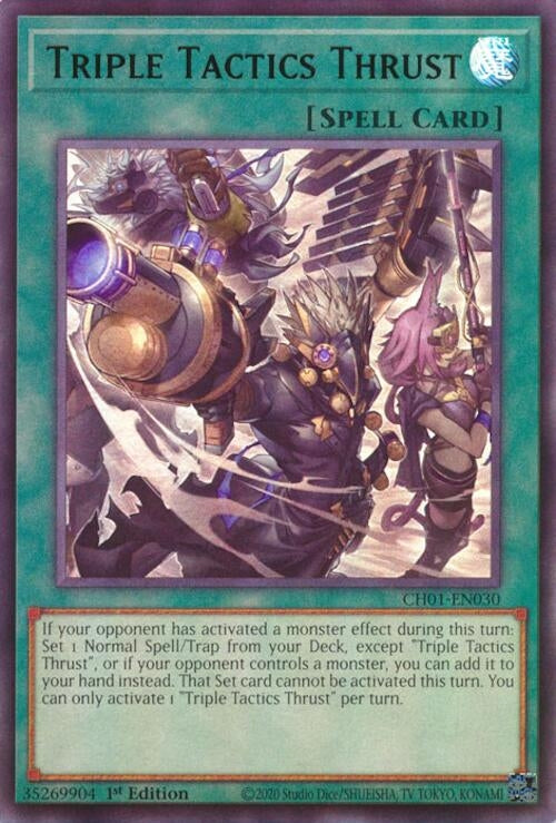 Image for Triple Tactics Thrust (CH01-EN030) (THE CHRONICLES DECK: The Fallen & The Virtuous (All-Foil Edition)) - YuGiOh
