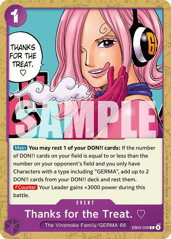 Image for Thanks for the Treat. (EB03-038) (Extra Booster: One Piece Heroines Edition) - One Piece Card Game