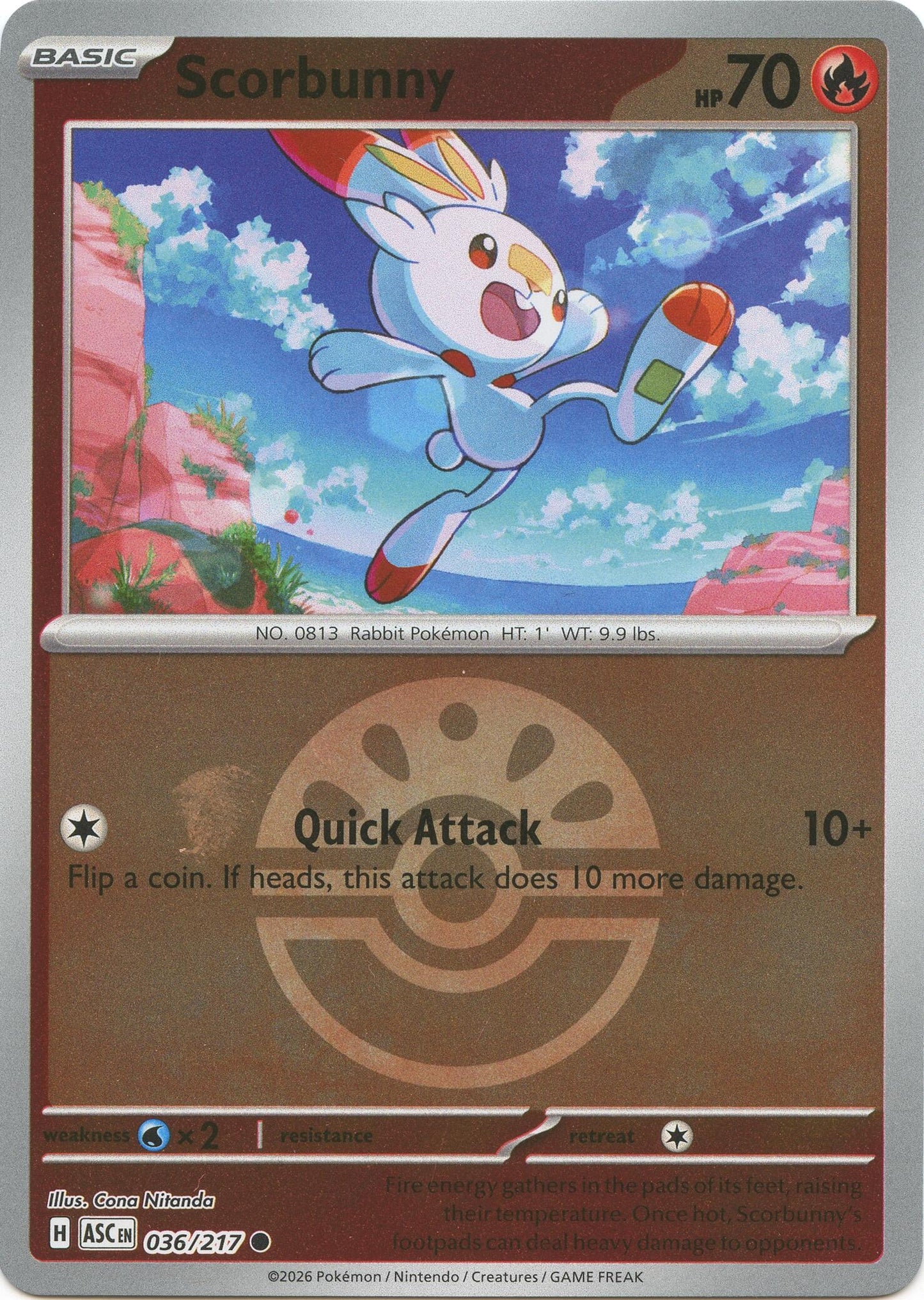 Scorbunny - 036/217 (Friend Ball) (036/217) (ME: Ascended Heroes)
