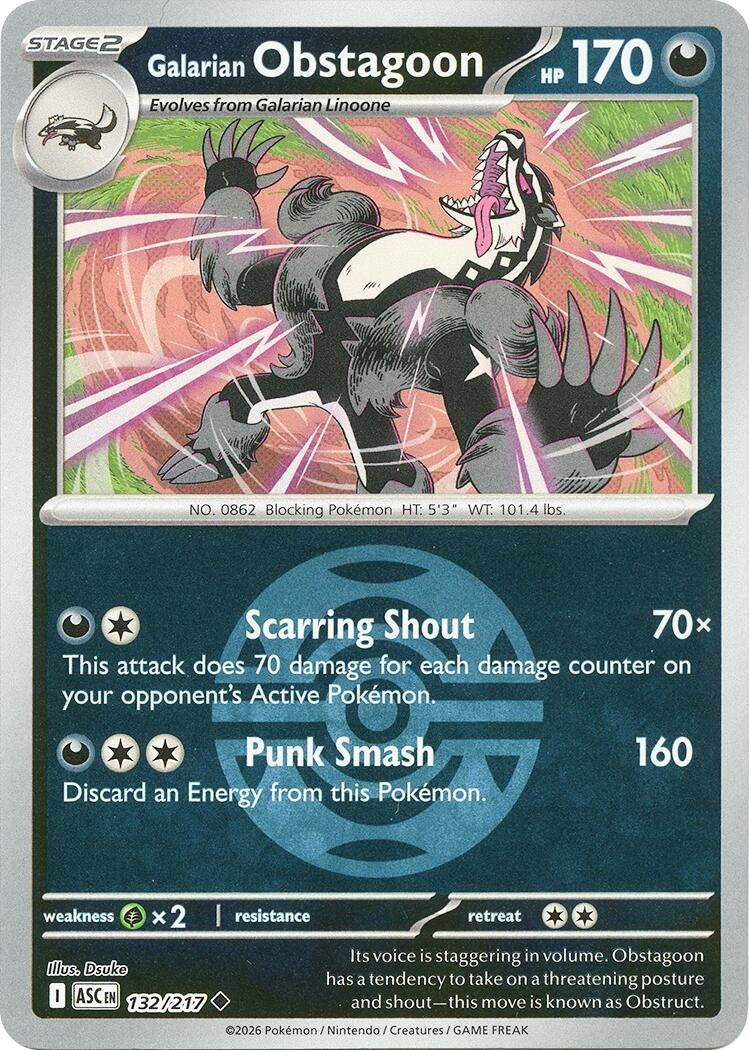 Galarian Obstagoon - 132/217 (Dusk Ball) (132/217) (ME: Ascended Heroes)