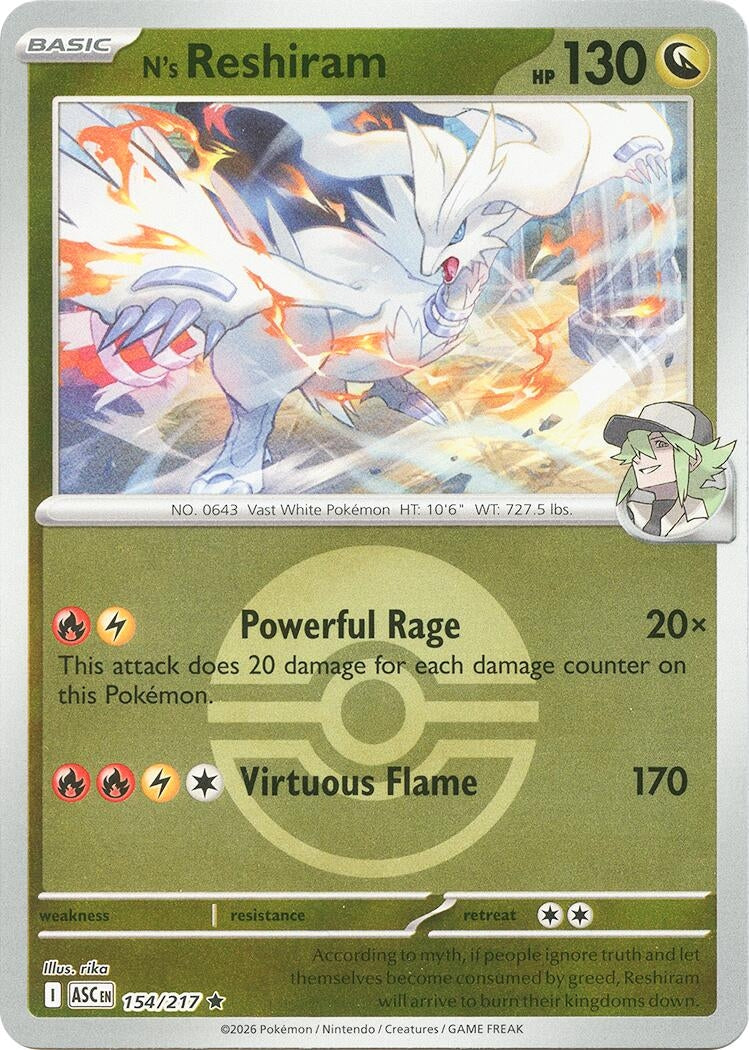 N's Reshiram (Poke Ball) (154/217) (ME: Ascended Heroes)