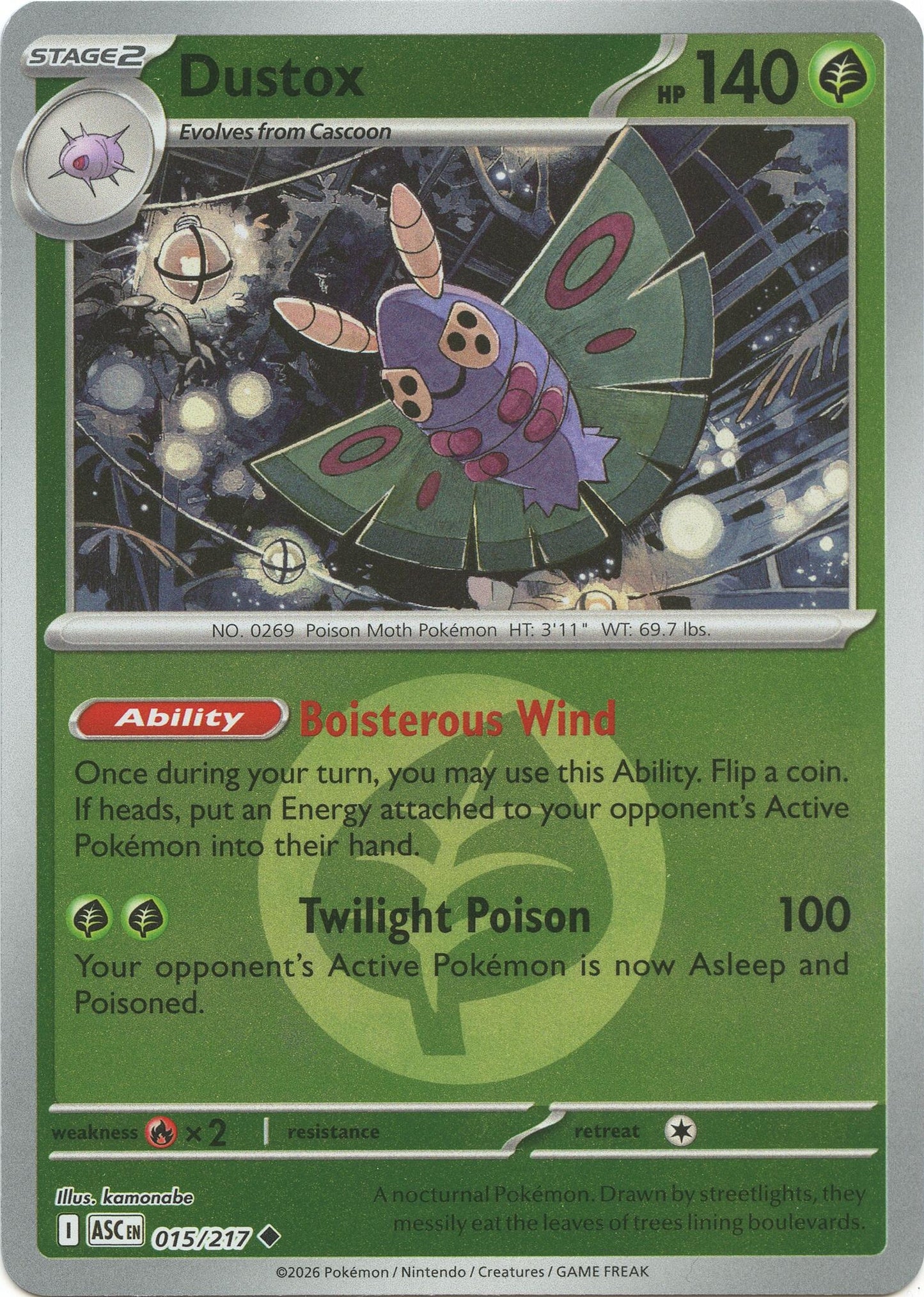Dustox - 015/217 (Energy Symbol Pattern) (015/217) (ME: Ascended Heroes)