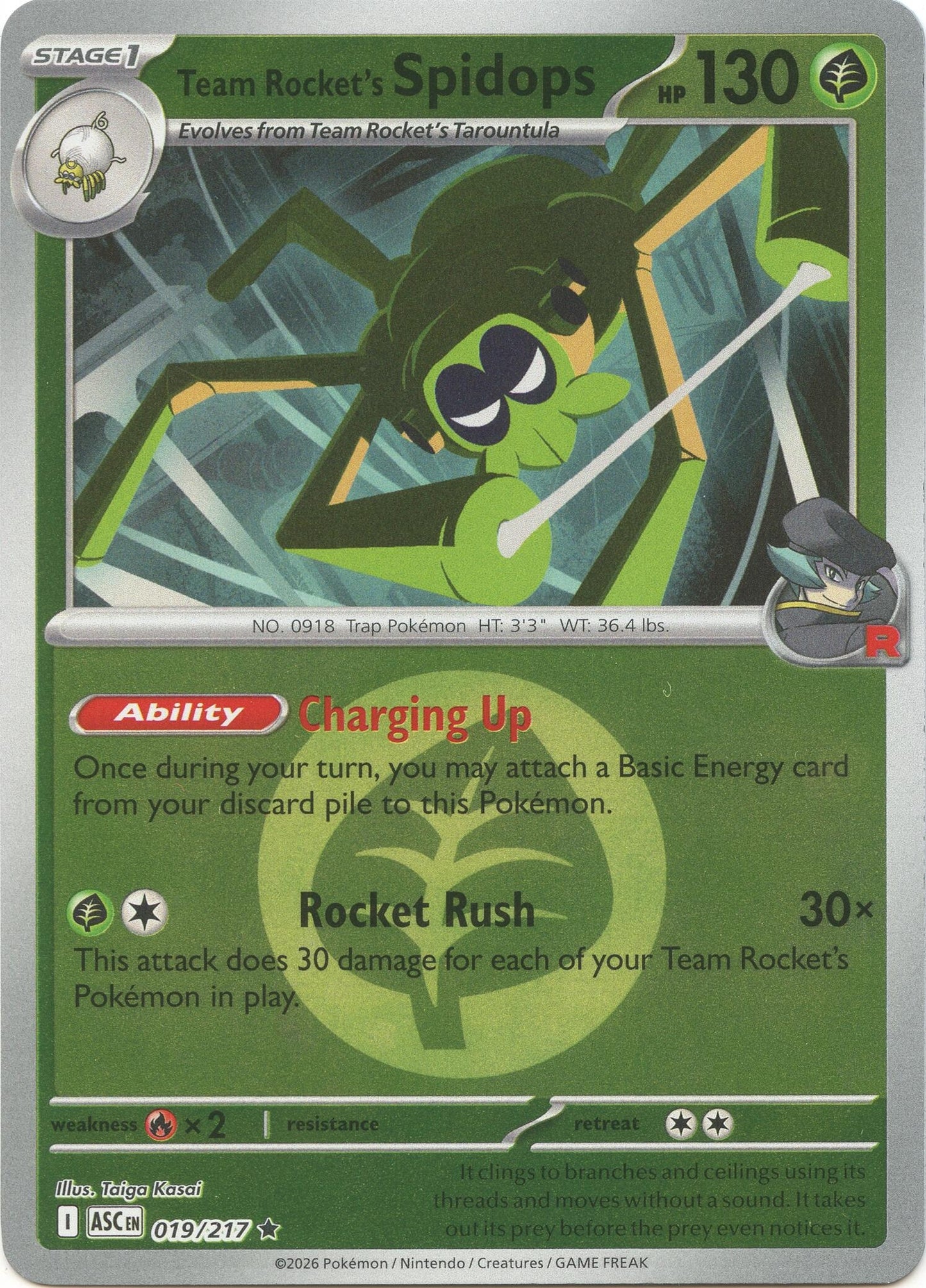Team Rocket's Spidops (Energy Symbol Pattern) (019/217) (ME: Ascended Heroes)