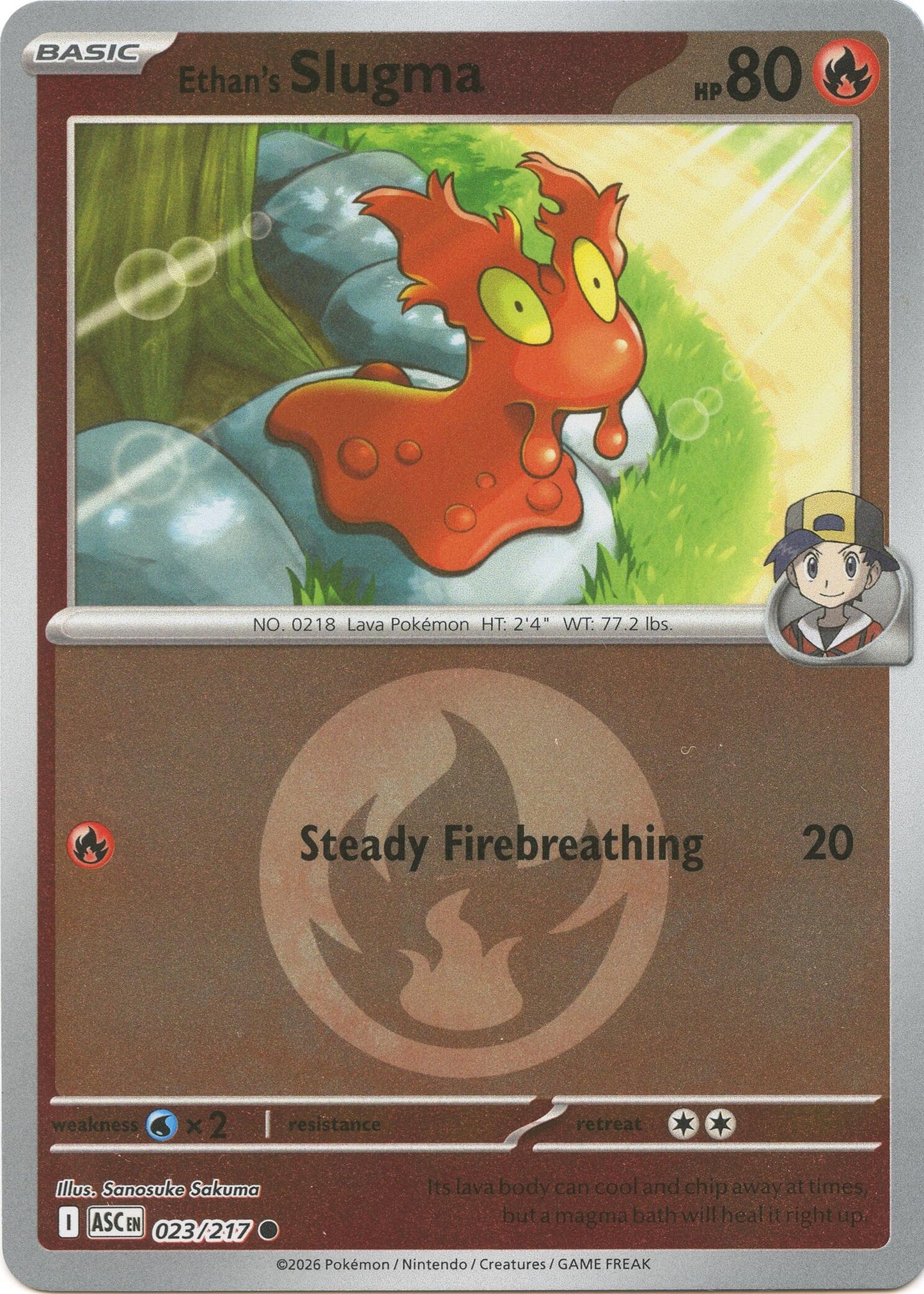 Image for Ethan's Slugma (Energy Symbol Pattern) (023/217) (ME: Ascended Heroes) - Pokemon