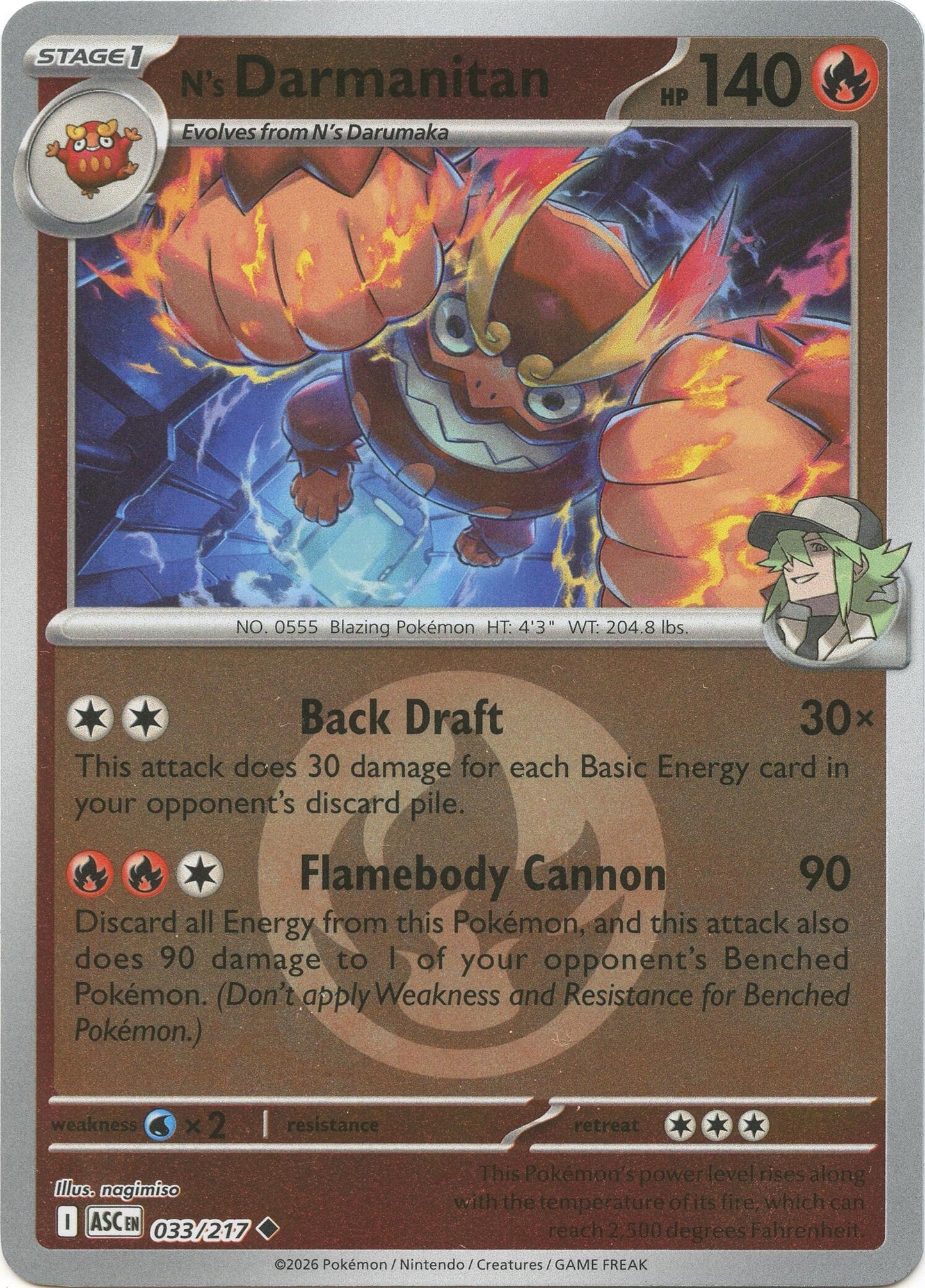 N's Darmanitan (Energy Symbol Pattern) (033/217) (ME: Ascended Heroes)