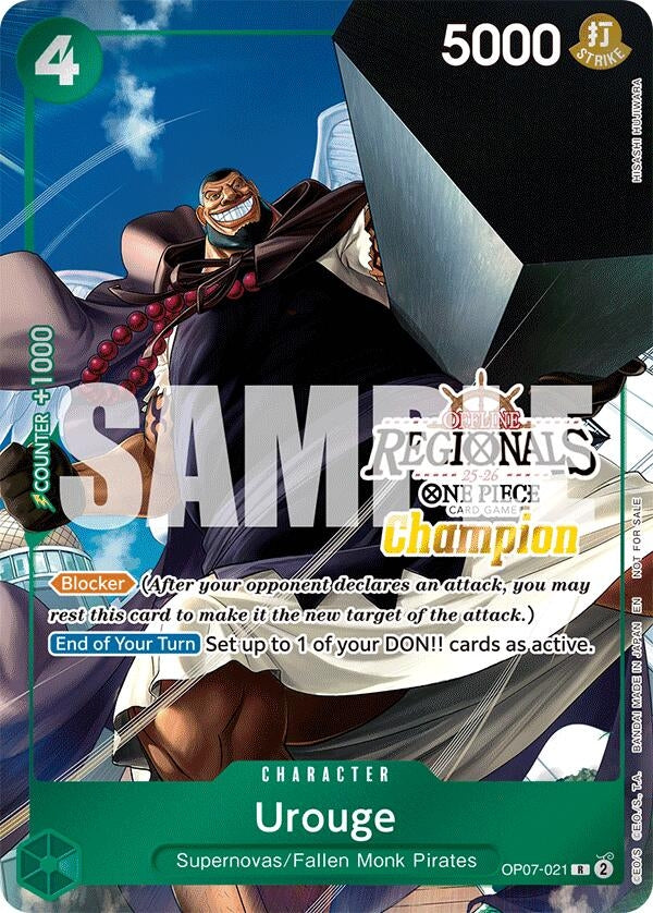 Image for Urouge (Offline Regional Champion Card Set 2025 Vol.1) (OP07-021) (One Piece Promotion Cards) - One Piece Card Game