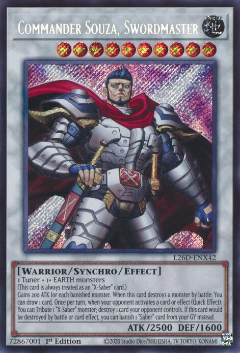 Image for Commander Souza, Swordmaster (Secret Rare) (L26D-ENX42) (Legendary Modern Decks 2026) - YuGiOh