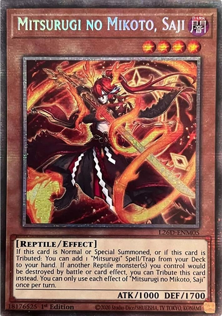 Image for Mitsurugi no Mikoto, Saji (Starlight Rare) (L26D-ENM05) (Legendary Modern Decks 2026) - YuGiOh