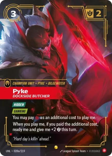 Image for Pyke - Dockside Butcher (Alternate Art) (028a/219) (Unleashed) - Riftbound: League of Legends Trading Card Game