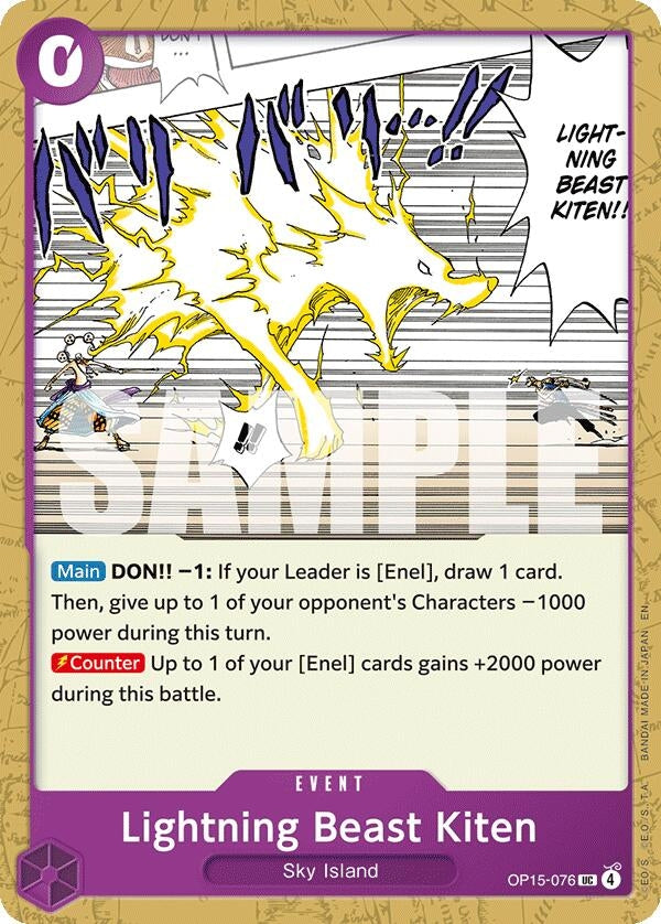 Image for Lightning Beast Kitten (OP15-076) (Adventure on Kami's Island) - One Piece Card Game