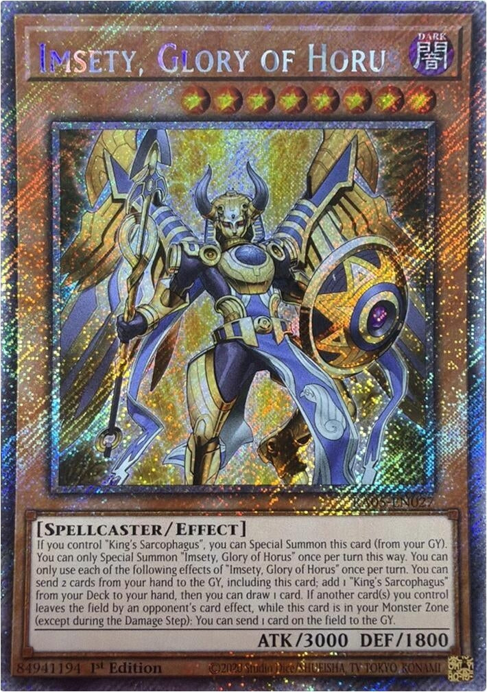 Imsety, Glory of Horus (Platinum Secret Rare) (RA05-EN027) (Rarity Collection 5)