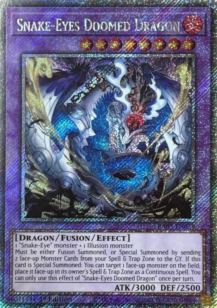 Snake-Eyes Doomed Dragon (Platinum Secret Rare) (RA05-EN039) (Rarity Collection 5)
