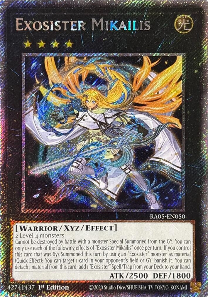 Exosister Mikailis (Platinum Secret Rare) (RA05-EN050) (Rarity Collection 5)