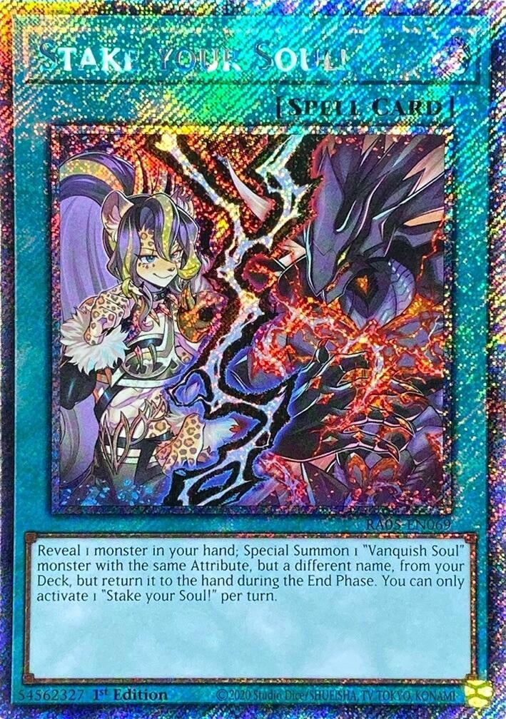 Stake your Soul! (Platinum Secret Rare) (RA05-EN069) (Rarity Collection 5)