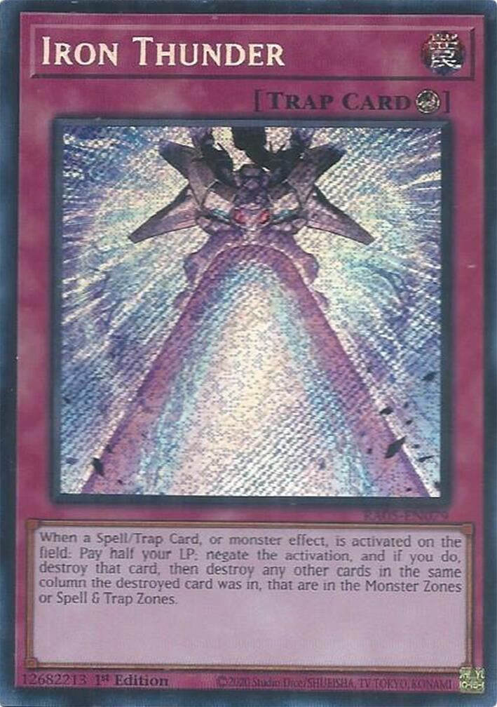 Iron Thunder (Secret Rare) (RA05-EN079) (Rarity Collection 5)