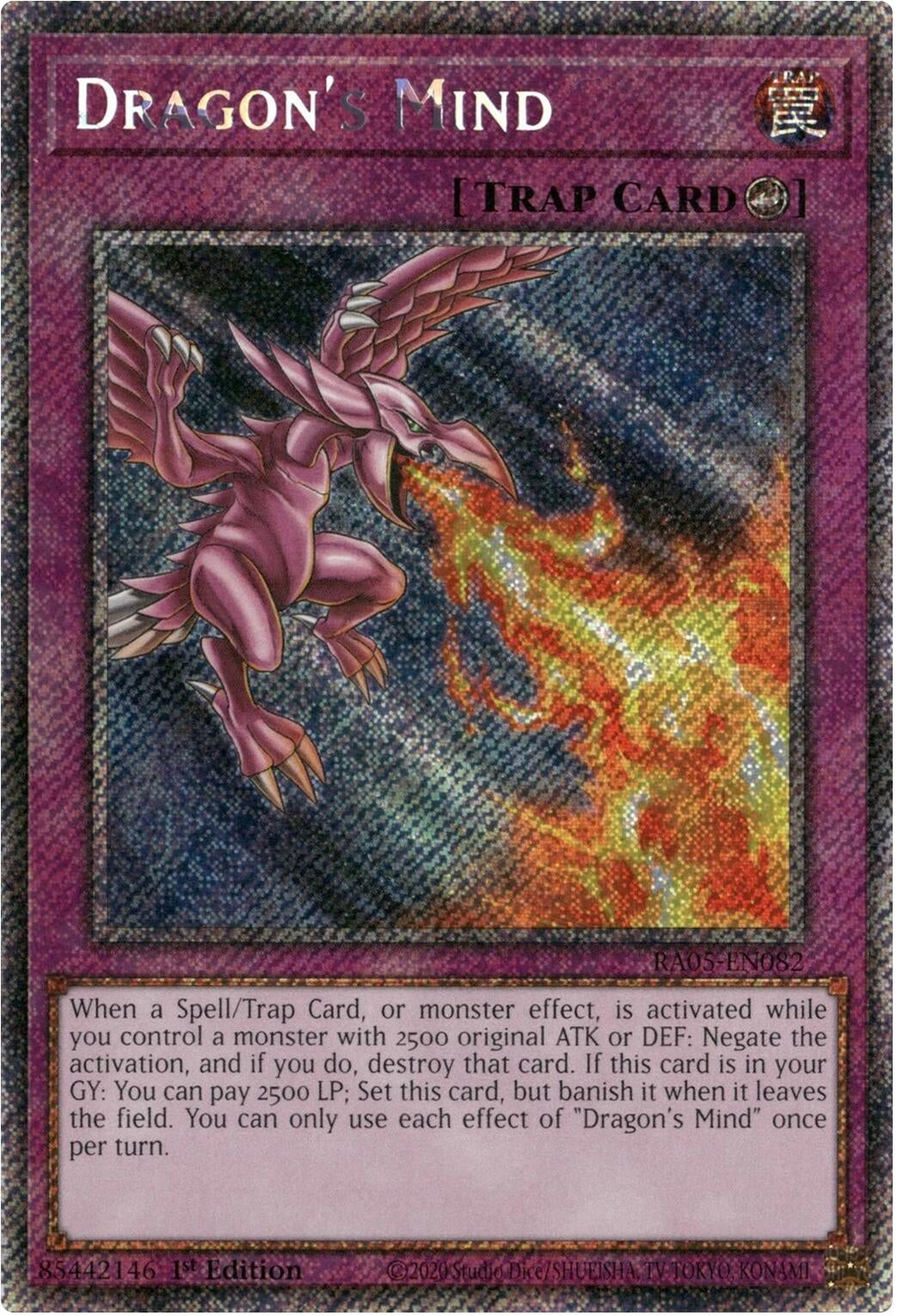 Dragon's Mind (Platinum Secret Rare) (RA05-EN082) (Rarity Collection 5)