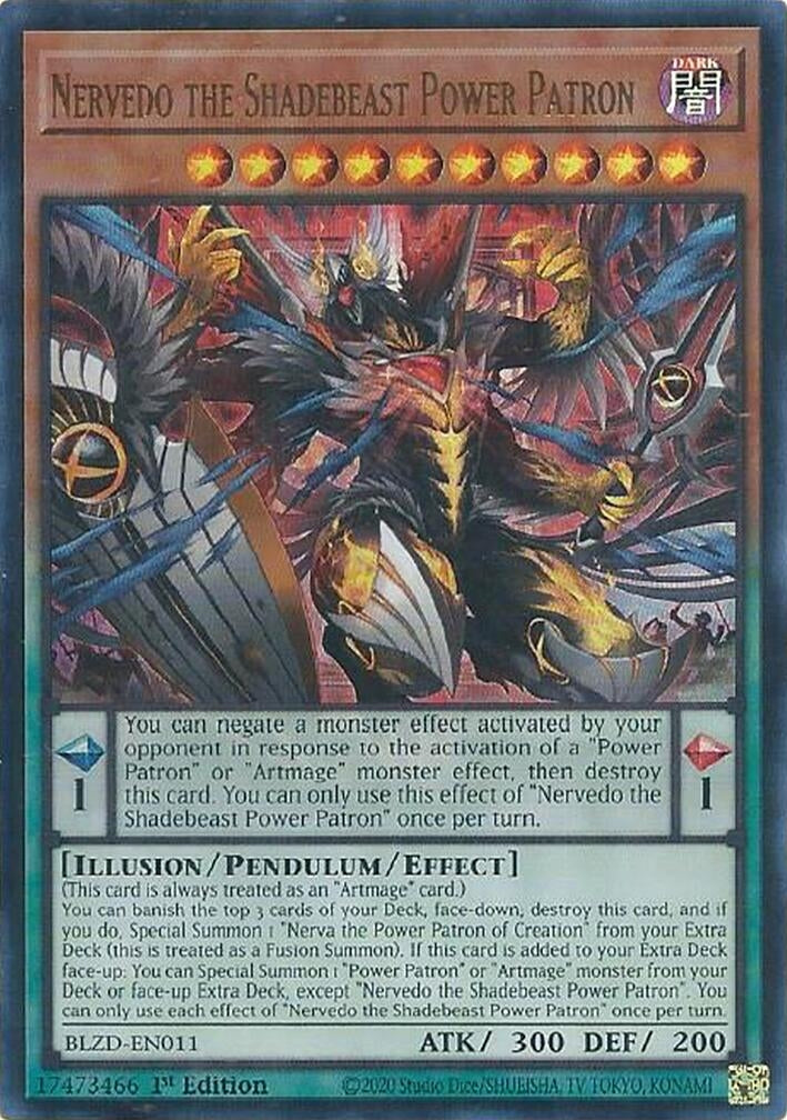 Image for Nervedo the Shadebeast Power Patron (BLZD-EN011) (Blazing Dominion) - YuGiOh