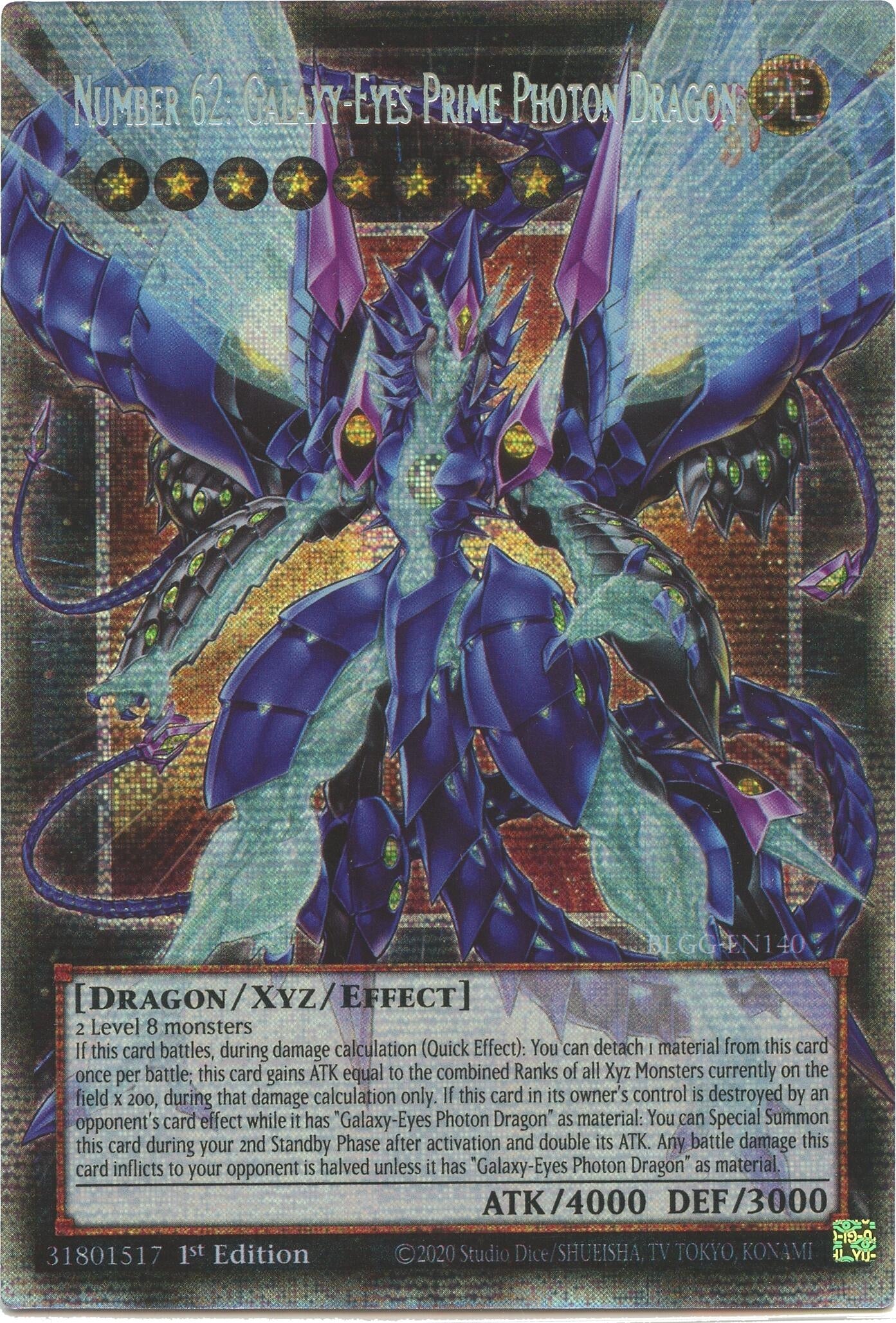 Image for Number 62: Galaxy-Eyes Prime Photon Dragon (Starlight Rare) (BLGG-EN140) (Battles of Legend: Glorious Gallery) - YuGiOh