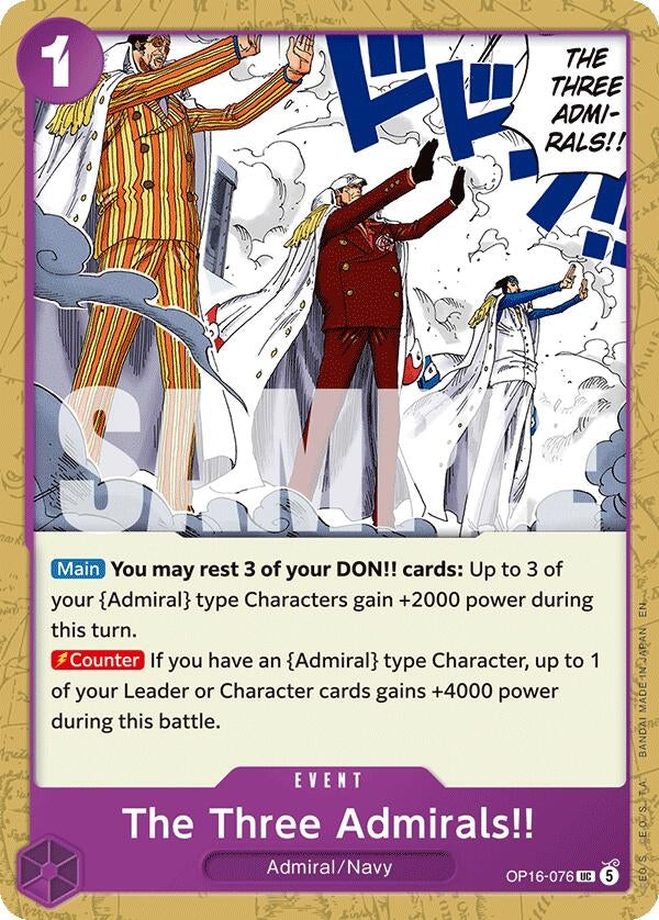 Image for The Three Admirals!! (OP16-076) (The Time of Battle) - One Piece Card Game
