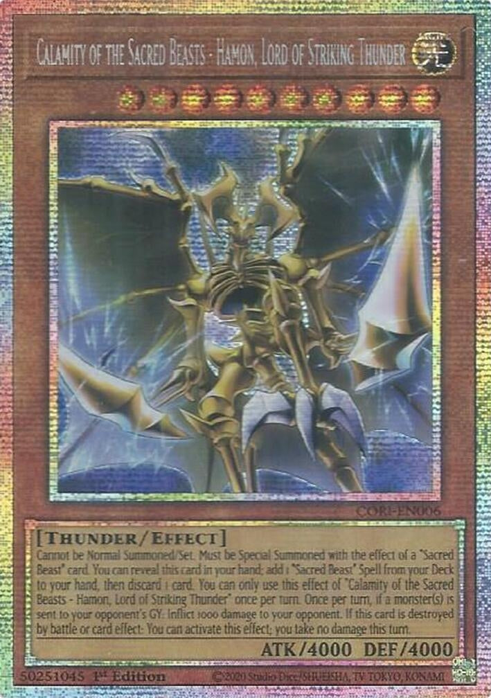 Image for Calamity of the Sacred Beasts - Hamon, Lord of Striking Thunder (Starlight Rare) (CORI-EN006) (Chaos Origins) (CORI) - YuGiOh