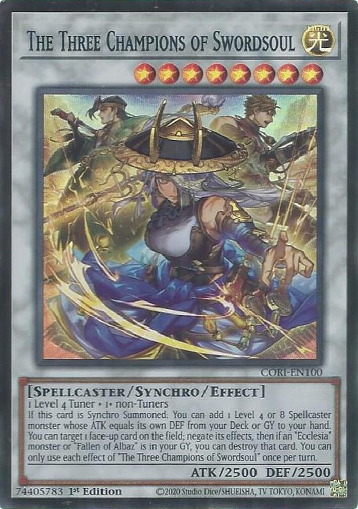 Image for The Three Champions of Swordsoul (CORI-EN100) (Chaos Origins) (CORI) - YuGiOh
