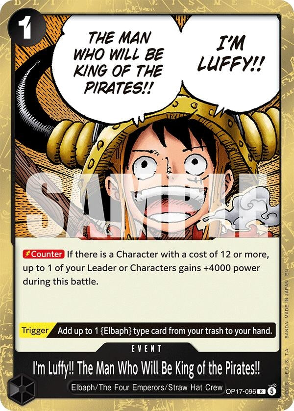 I'm Luffy!! The Man Who Will Be King of the Pirates!! (OP17-096) (The World's Strongest Warriors) (OP17)