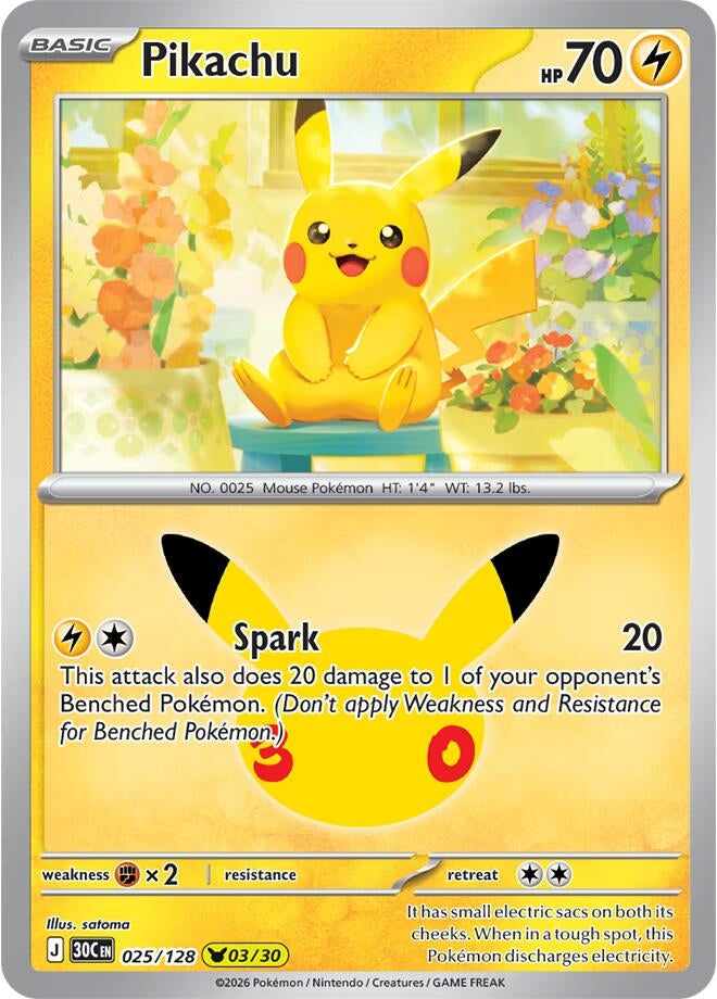 Image for Pikachu (ME: 30th Celebration) (30C) - Pokemon
