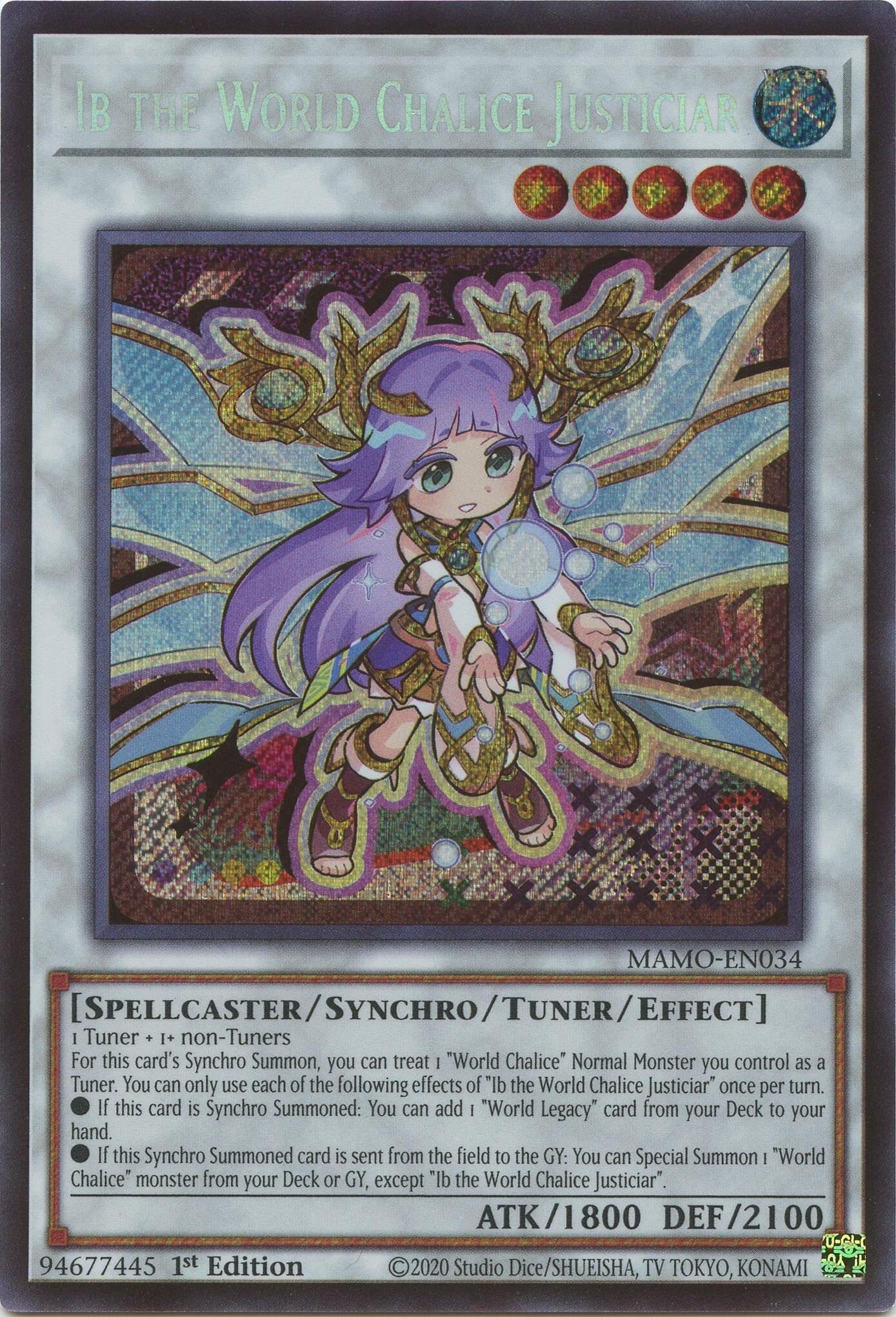 Ib the World Chalice Justiciar (Secret Rare) (MAMO-EN034) (Magnificent Monsters) (MAMO)