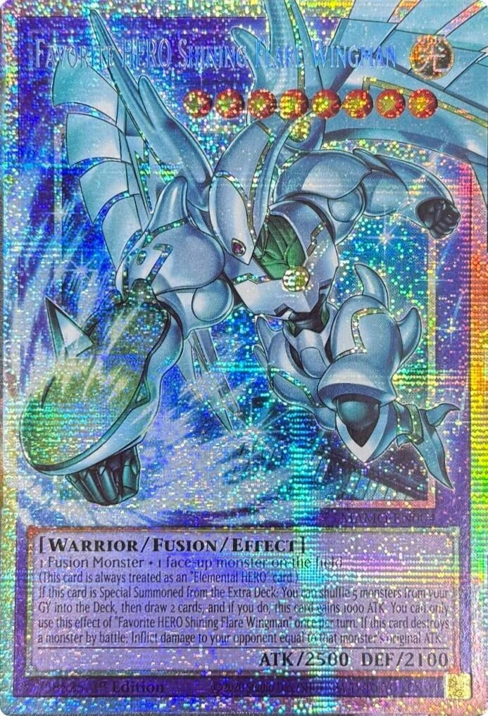 Favorite HERO Shining Flare Wingman (Starlight Rare) (Extended Art) (MAMO-EN004) (Magnificent Monsters) (MAMO)