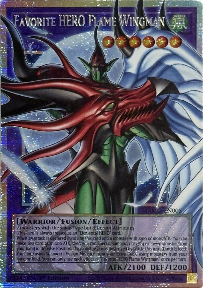 Favorite HERO Flame Wingman (Starlight Rare) (Extended Art) (MAMO-EN005) (Magnificent Monsters) (MAMO)