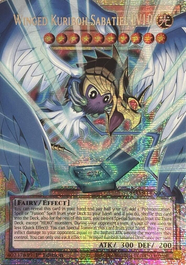 Winged Kuriboh Sabatiel LV10 (Starlight Rare) (Extended Art) (MAMO-EN006) (Magnificent Monsters) (MAMO)