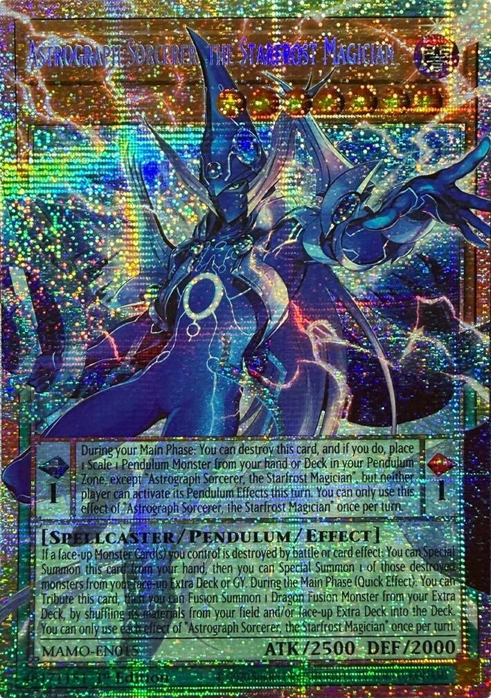 Astrograph Sorcerer, the Starfrost Magician (Starlight Rare) (Extended Art) (MAMO-EN015) (Magnificent Monsters) (MAMO)