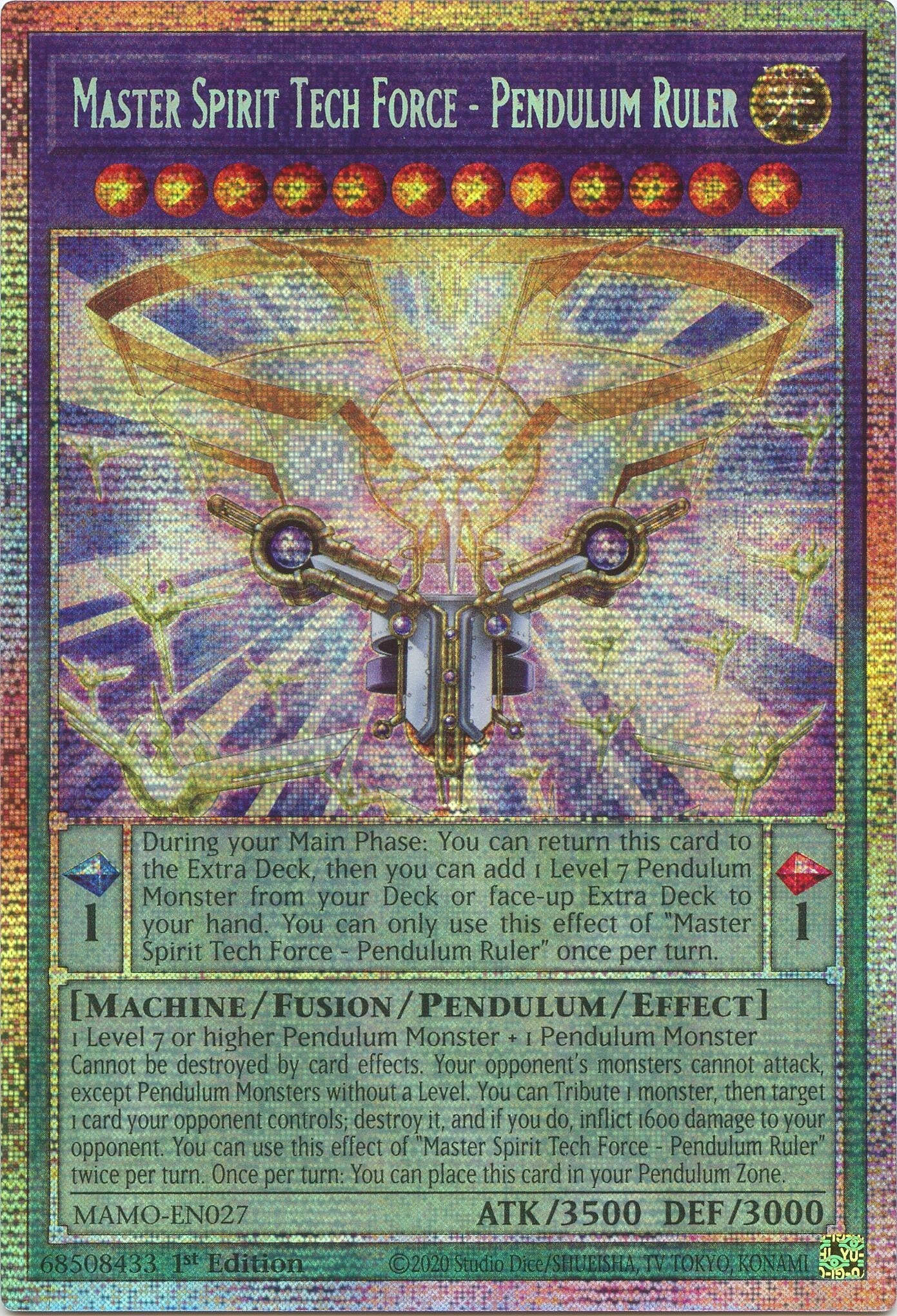 Master Spirit Tech Force - Pendulum Ruler (Starlight Rare) (MAMO-EN027) (Magnificent Monsters) (MAMO)