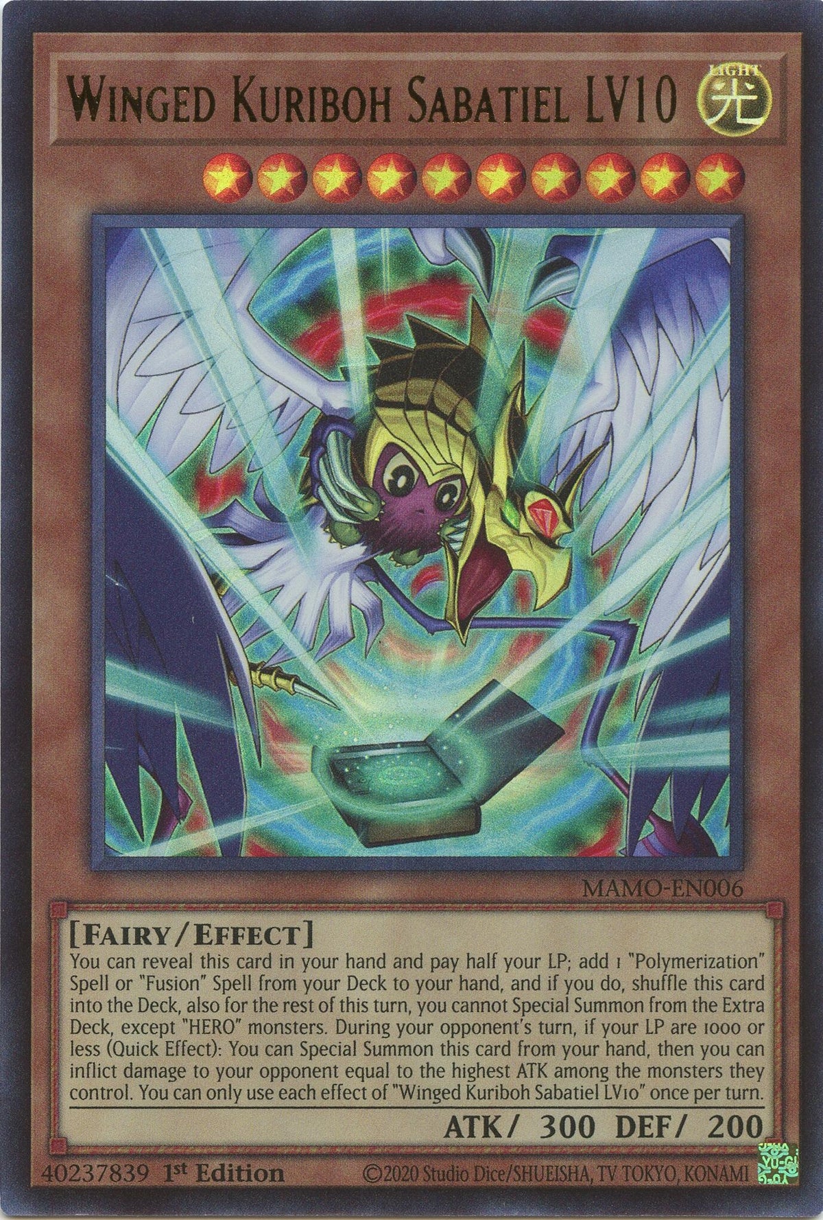 Winged Kuriboh Sabatiel LV10 (MAMO-EN006) (Magnificent Monsters) (MAMO)