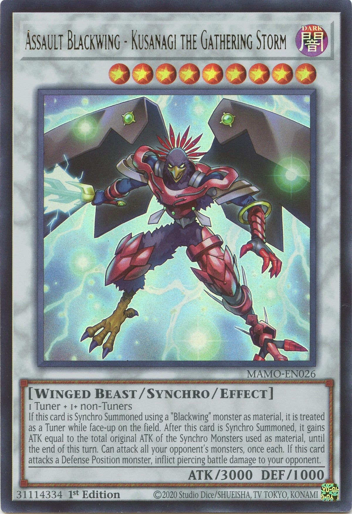 Assault Blackwing - Kusanagi the Gathering Storm (MAMO-EN026) (Magnificent Monsters) (MAMO)