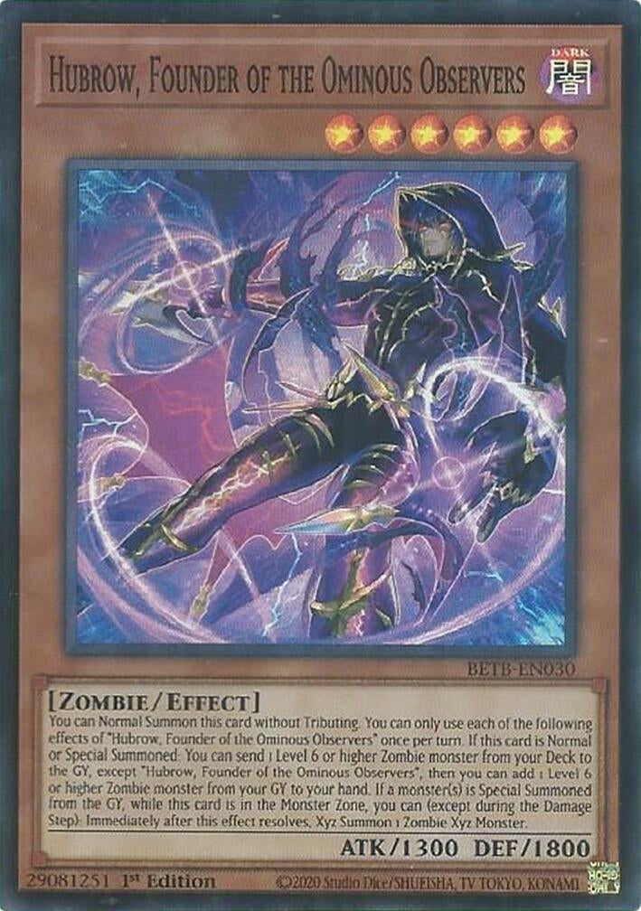 Image for Hubrow, Founder of the Ominous Observers (BETB-EN030) (Beyond the Brave) (BETB) - YuGiOh