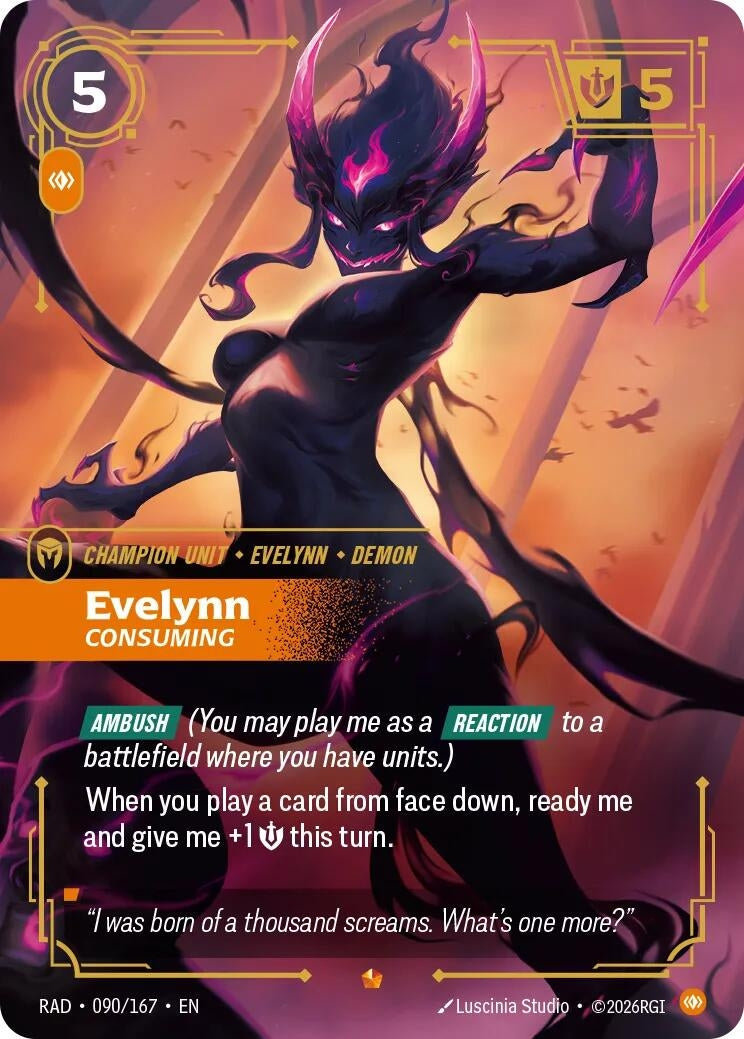 Image for Evelynn, Consuming (090/167) (Radiance) (RAD) - Riftbound: League of Legends Trading Card Game